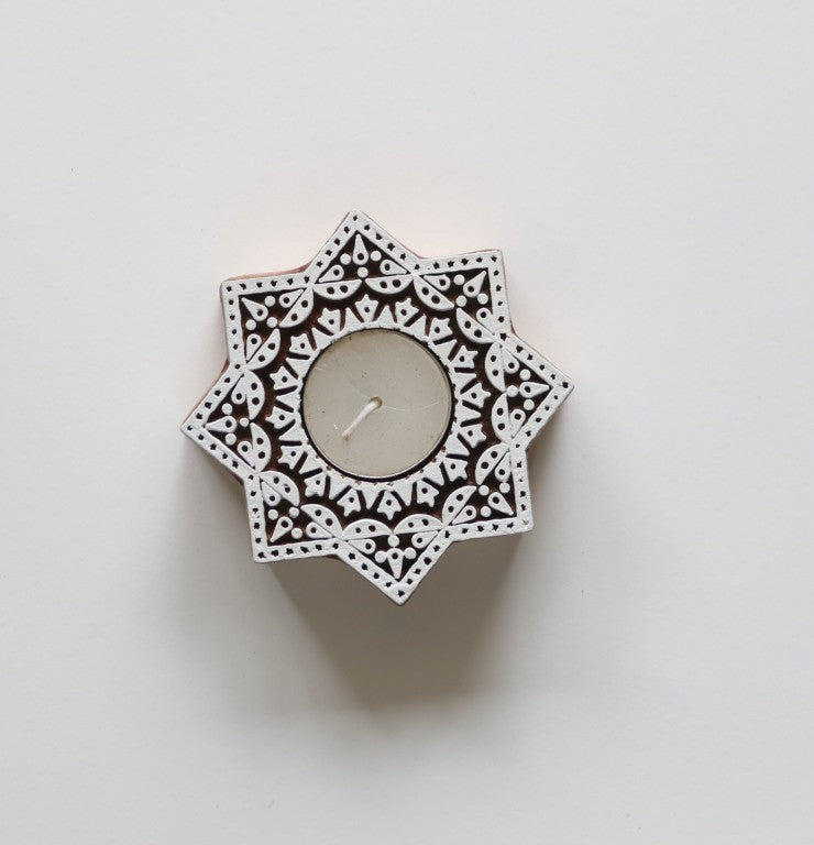Wooden Tea Light Holder Set of 4