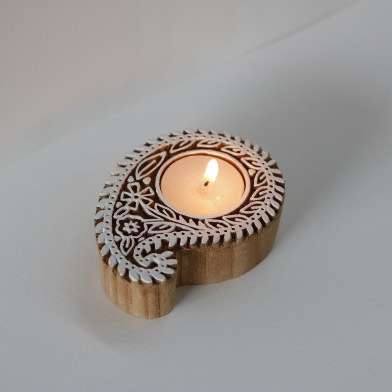 Wooden Tea Light Holder Set of 4