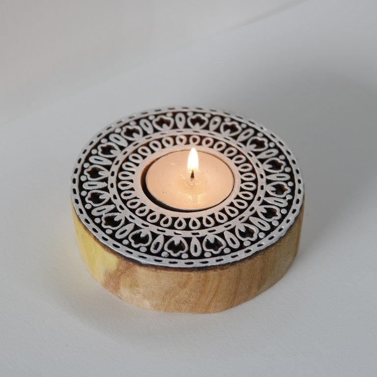 Wooden Tea Light Holder Set of 4