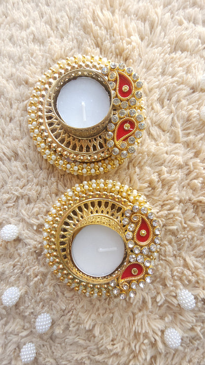 Paisley Tea Light Holder / Diya Set Of 2
