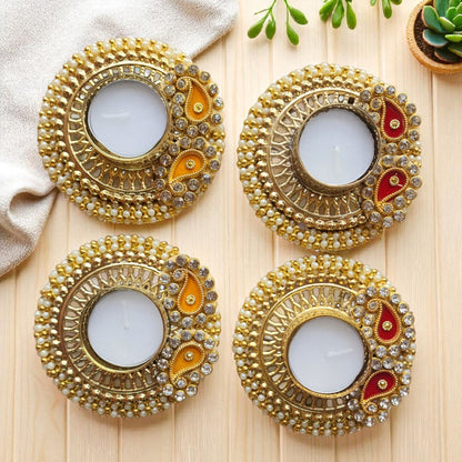 Paisley Tea Light Holder / Diya Set Of 2
