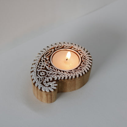 Wooden Tea Light Holder Set of 4